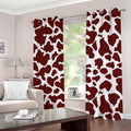 Chocolate Brown And White Cow Print Grommet Curtains
