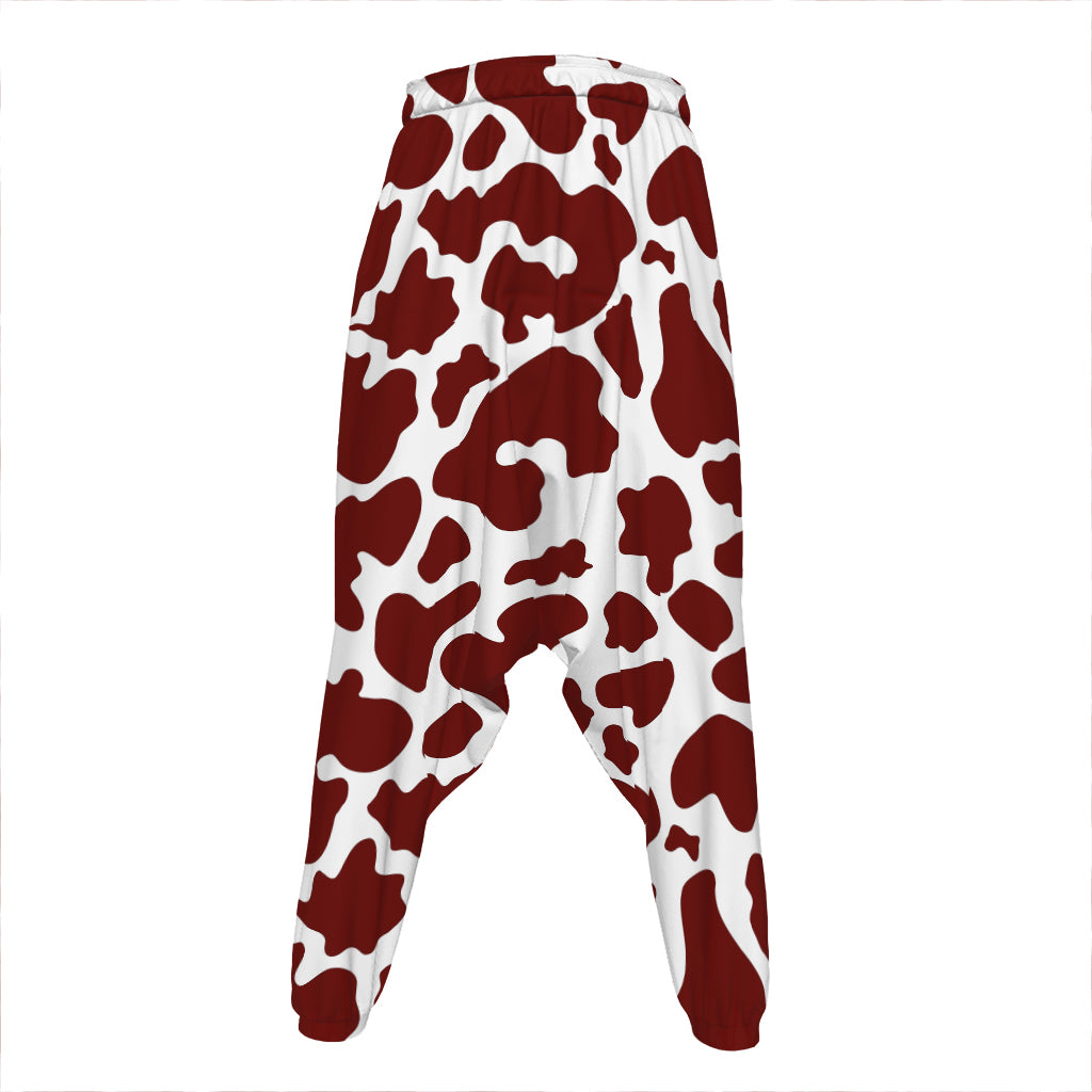 Chocolate Brown And White Cow Print Hammer Pants