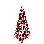 Chocolate Brown And White Cow Print Hand Towel