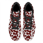 Chocolate Brown And White Cow Print High Top Leather Sneakers