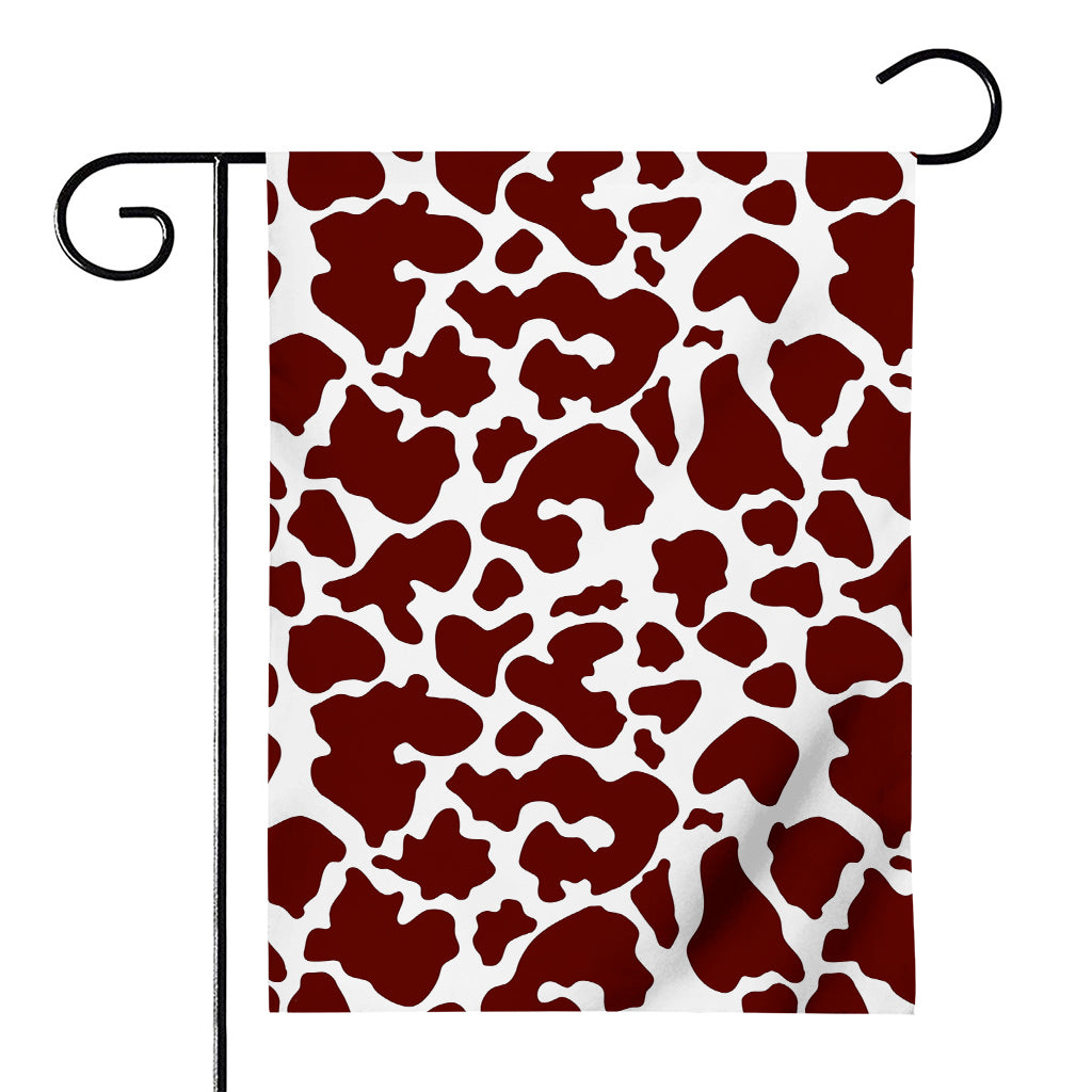 Chocolate Brown And White Cow Print House Flag