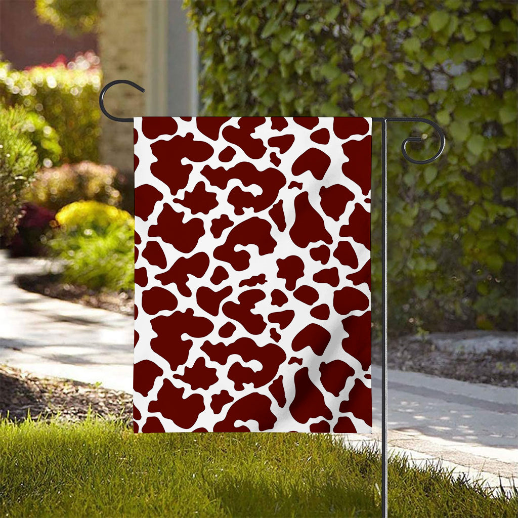 Chocolate Brown And White Cow Print House Flag