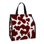 Chocolate Brown And White Cow Print Insulated Lunch Tote
