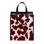 Chocolate Brown And White Cow Print Insulated Lunch Tote