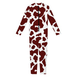 Chocolate Brown And White Cow Print Jumpsuit