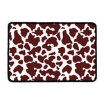 Chocolate Brown And White Cow Print Kitchen Mat