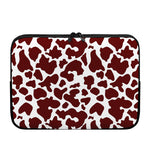Chocolate Brown And White Cow Print Laptop Sleeve