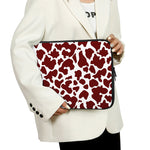Chocolate Brown And White Cow Print Laptop Sleeve