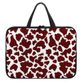 Chocolate Brown And White Cow Print Laptop Sleeve With Handle