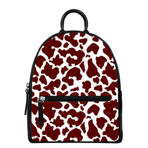 Chocolate Brown And White Cow Print Leather Backpack