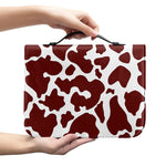 Chocolate Brown And White Cow Print Leather Bible Cover