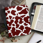Chocolate Brown And White Cow Print Leather Bible Cover