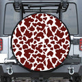 Chocolate Brown And White Cow Print Leather Spare Tire Cover
