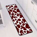 Chocolate Brown And White Cow Print Long Kitchen Mat