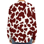 Chocolate Brown And White Cow Print Long Sleeve Baseball Jersey