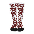 Chocolate Brown And White Cow Print Long Socks