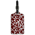 Chocolate Brown And White Cow Print Luggage Tag