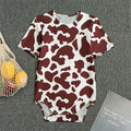 Chocolate Brown And White Cow Print Men's Bodysuit