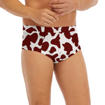 Chocolate Brown And White Cow Print Men's Briefs