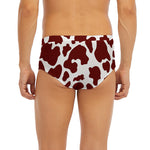 Chocolate Brown And White Cow Print Men's Briefs