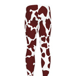 Chocolate Brown And White Cow Print Men's leggings