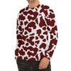 Chocolate Brown And White Cow Print Men's Long Sleeve Rash Guard