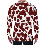 Chocolate Brown And White Cow Print Men's Long Sleeve T-Shirt