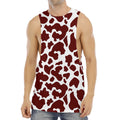 Chocolate Brown And White Cow Print Men's Muscle Tank Top