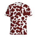 Chocolate Brown And White Cow Print Men's Athletic T-Shirt