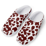 Chocolate Brown And White Cow Print Mesh Casual Shoes