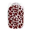 Chocolate Brown And White Cow Print Mesh Laundry Hamper