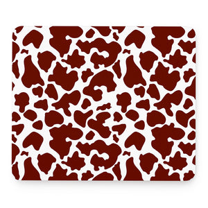 Chocolate Brown And White Cow Print Mouse Pad