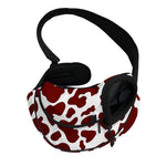 Chocolate Brown And White Cow Print Pet Sling Carrier