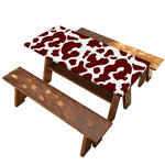 Chocolate Brown And White Cow Print Picnic Table Cover