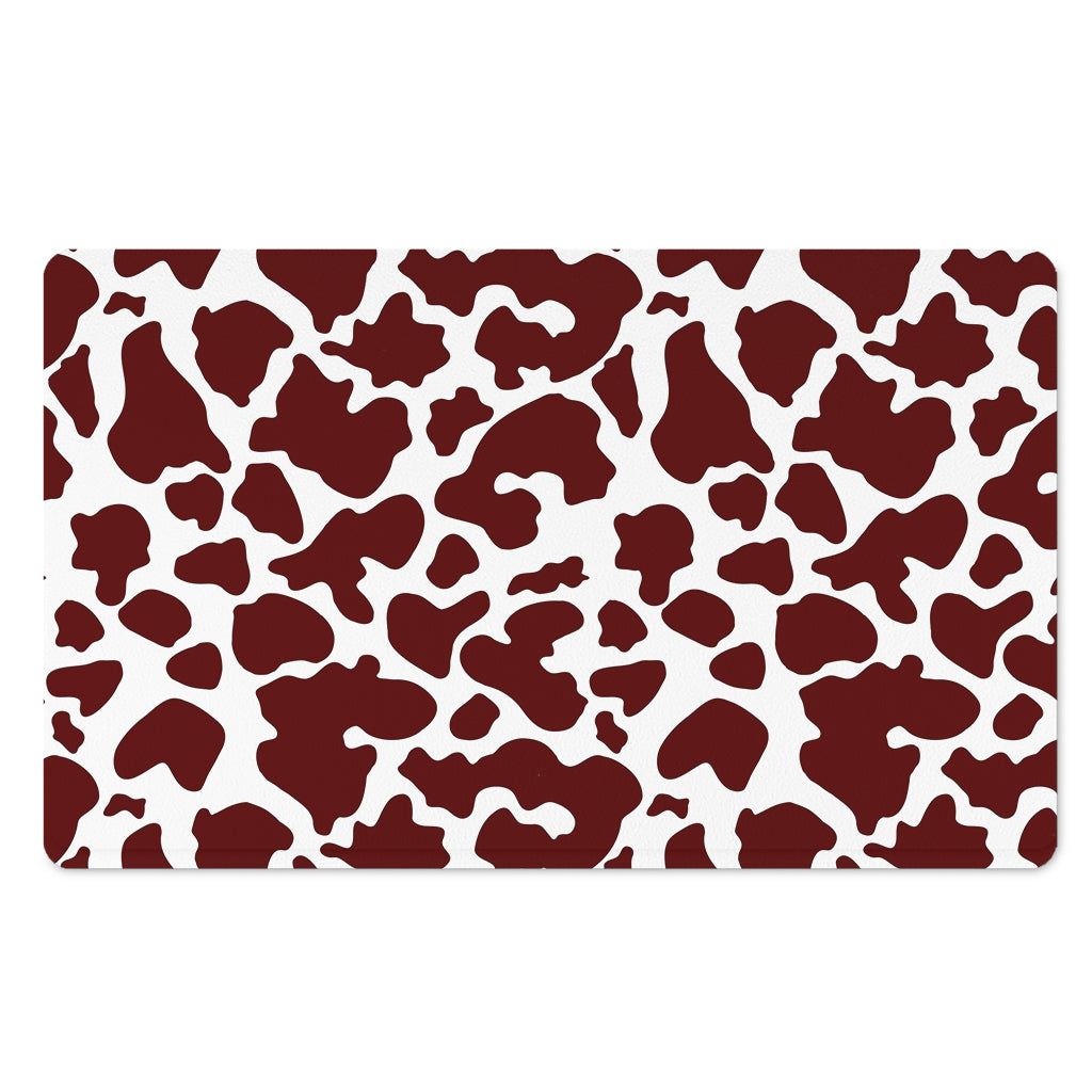 Chocolate Brown And White Cow Print Polyester Doormat