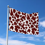Chocolate Brown And White Cow Print Polyester Flag