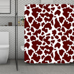 Chocolate Brown And White Cow Print Polyester Shower Curtain