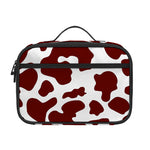 Chocolate Brown And White Cow Print Portable Lunch Bag