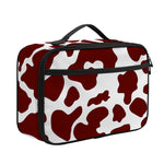 Chocolate Brown And White Cow Print Portable Lunch Bag
