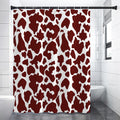 Chocolate Brown And White Cow Print Premium Shower Curtain