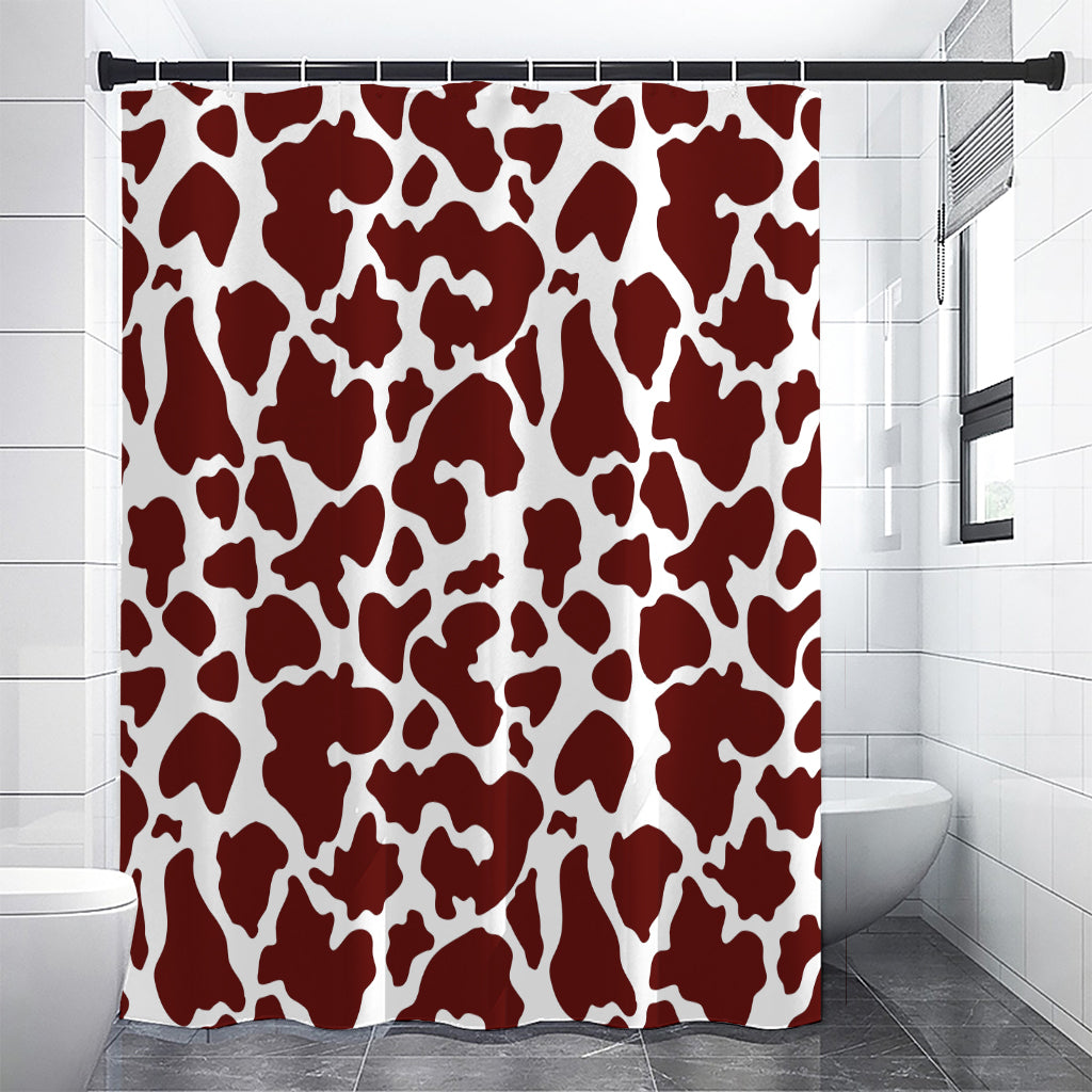 Chocolate Brown And White Cow Print Premium Shower Curtain