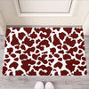 Chocolate Brown And White Cow Print Rubber Doormat