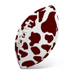 Chocolate Brown And White Cow Print Rugby Ball