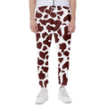 Chocolate Brown And White Cow Print Joggers