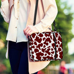 Chocolate Brown And White Cow Print Shoulder Strap Bible Bag