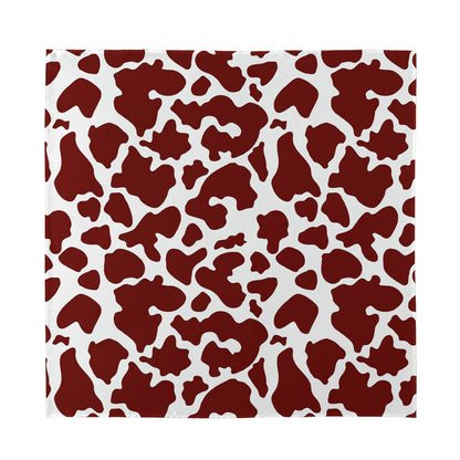 Chocolate Brown And White Cow Print Silk Bandana
