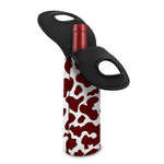 Chocolate Brown And White Cow Print Single Neoprene Wine Tote