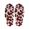 Chocolate Brown And White Cow Print Slippers