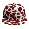 Chocolate Brown And White Cow Print Snapback Cap