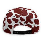 Chocolate Brown And White Cow Print Snapback Cap